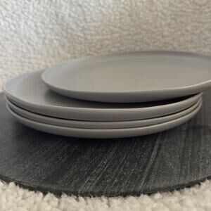 Fable the Dinner Plates Dove Gray, 11 Inch, Set of 4 Minimalist Modern Kitchen